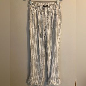 Rewash Beach Smock Pants grey Striped Linen Wide Leg small S SM